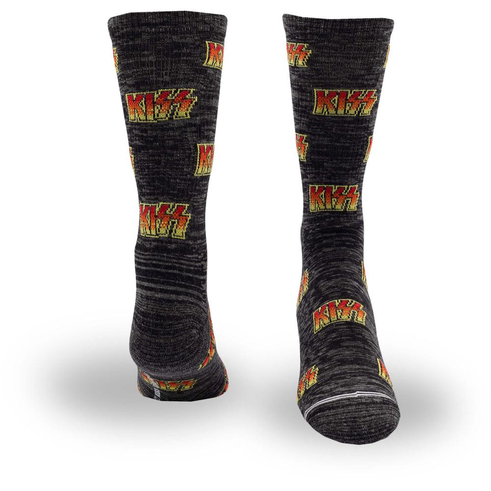 Kiss - Allover Logo Socken - Schwarz/Grau